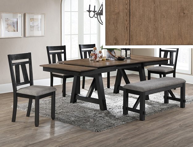 2158WC.jpg 2158WC-6P MARIBELLE WHEAT CHARCOAL DINING