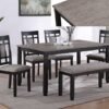2325SET-LG PAIGE 6-PC DINETTE SET WITH BENCH