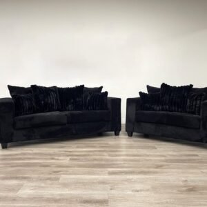 410-2PC-BLACK Sofa and Loveseat Set
