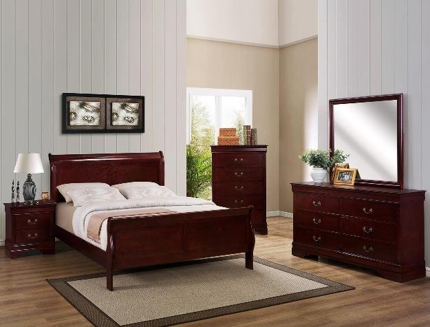 B3800.jpg SETB3800 LOUIS PHILIP CHERRY BEDROOM GROUP