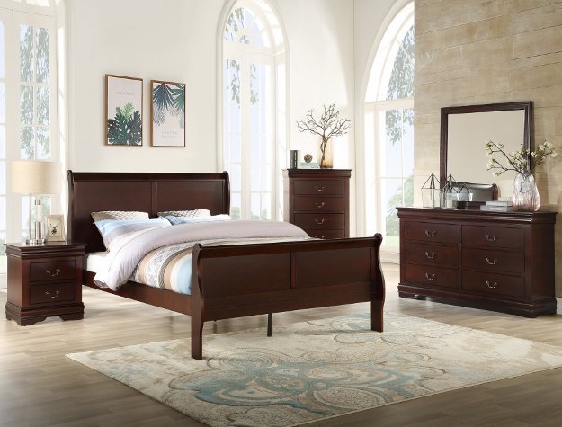 B3850.jpg SETB3850 LOUIS PHILIP CHERRY BEDROOM GROUP