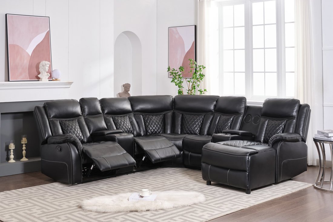 champion-black_orig.jpg Champion Black Reclining Sectional