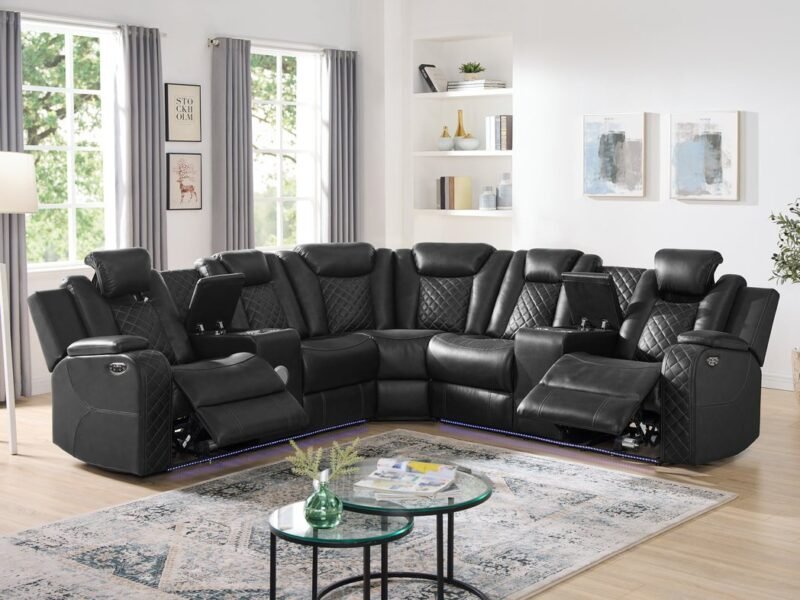 Spaceship Black Power Reclining Sectional