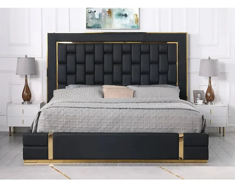 Queen Platform Bed Frame B700 Marbella [Black]