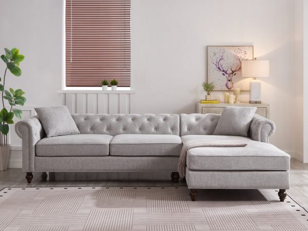 Blake Light Gray Sectional Sofa