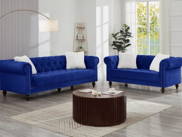 Sofa And Loveseat Royal Blue