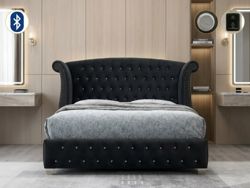 Queen Platform Bed Frame B2030 Divina [Black]