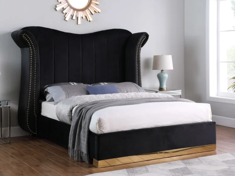 Queen Platform Bed B400 Luna [Black] 66''H