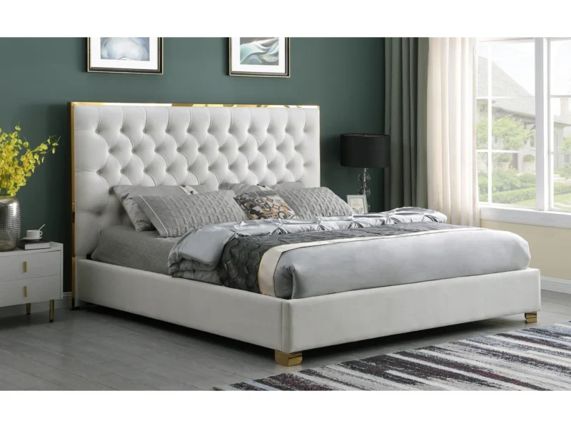 Queen Platform Bed Frame B600 Rose [Cream] 55''H