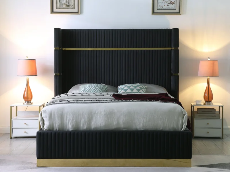 Queen Platform Bed Frame B786 Aspen [Black] 65''H