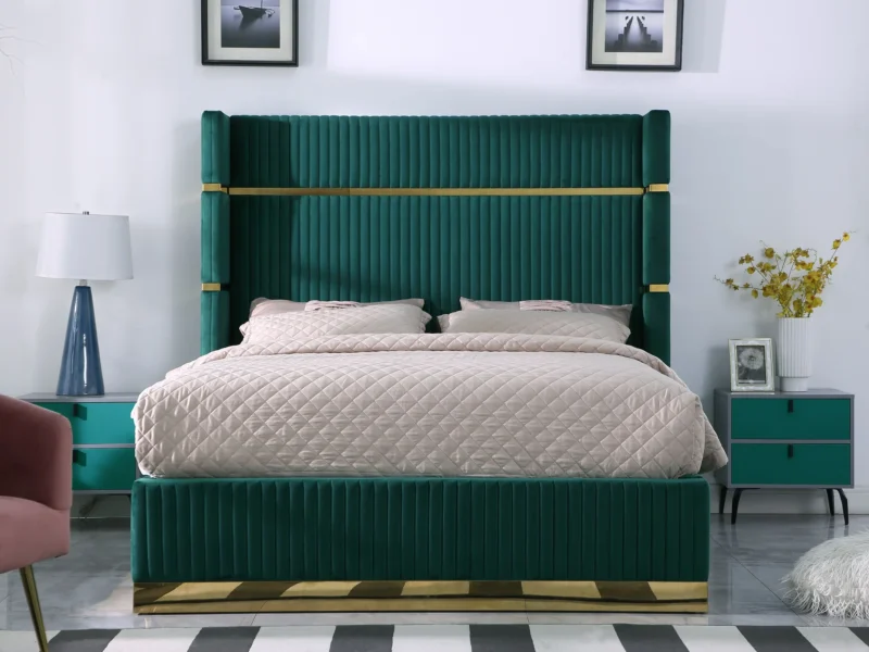 Queen Platform Bed Frame B786 Aspen [Green] 65''H