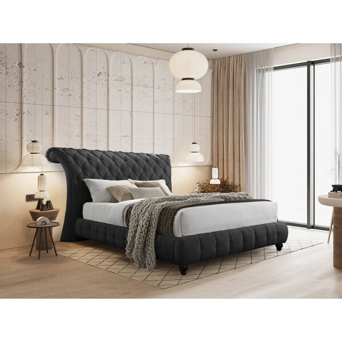 Queen Platform Bed Frame B8560 Everly [Black]