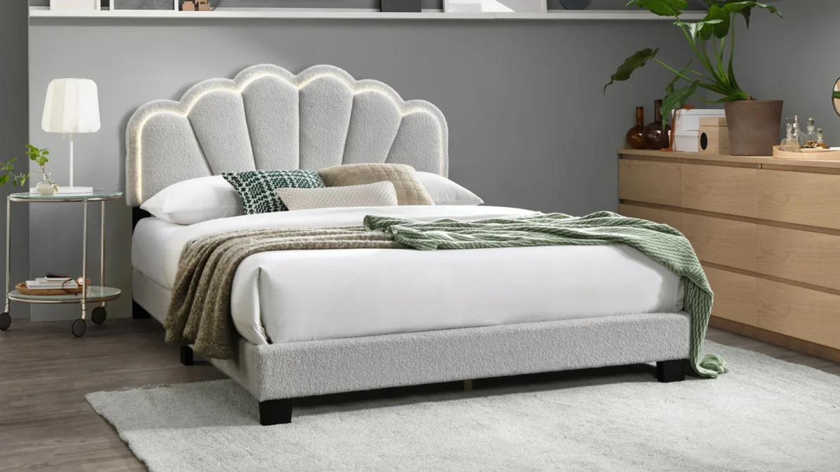 King Platform Bed Frame B9132 Gul [Gray]