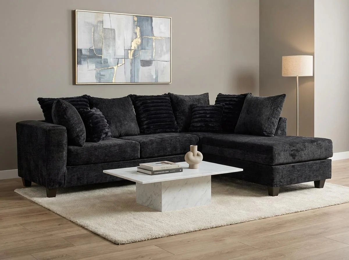 S300 Downy Sectional Black