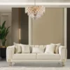 Santana Ivory Velvet Sofa 89''