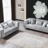 Santana Silver Velvet Sofa 89'' & Loveseat 69''