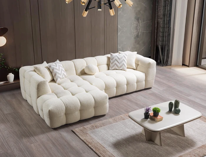 Ivy Ivory Boucle LAF 110'' Sectional