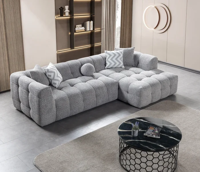 Ivy Gray Boucle RAF 110'' Sectional