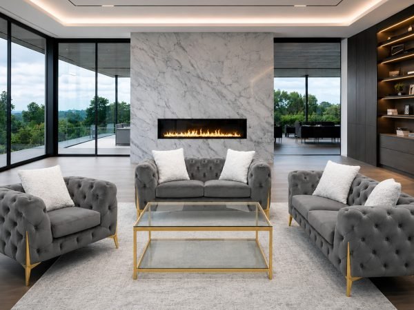 Sofa And Loveseat Vegas Dark Gray