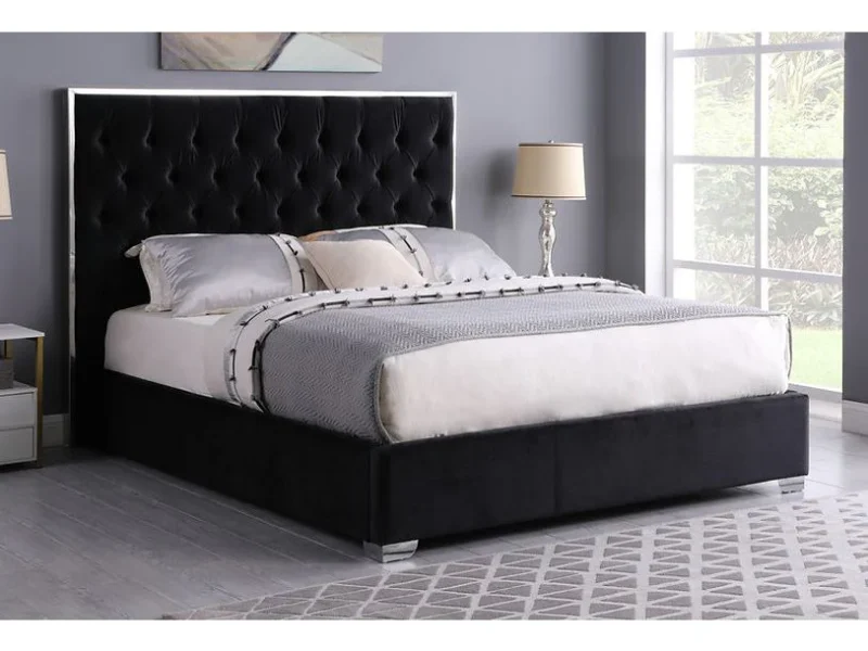 Queen Platform Bed Frame B600 Rose [Black] 55''H
