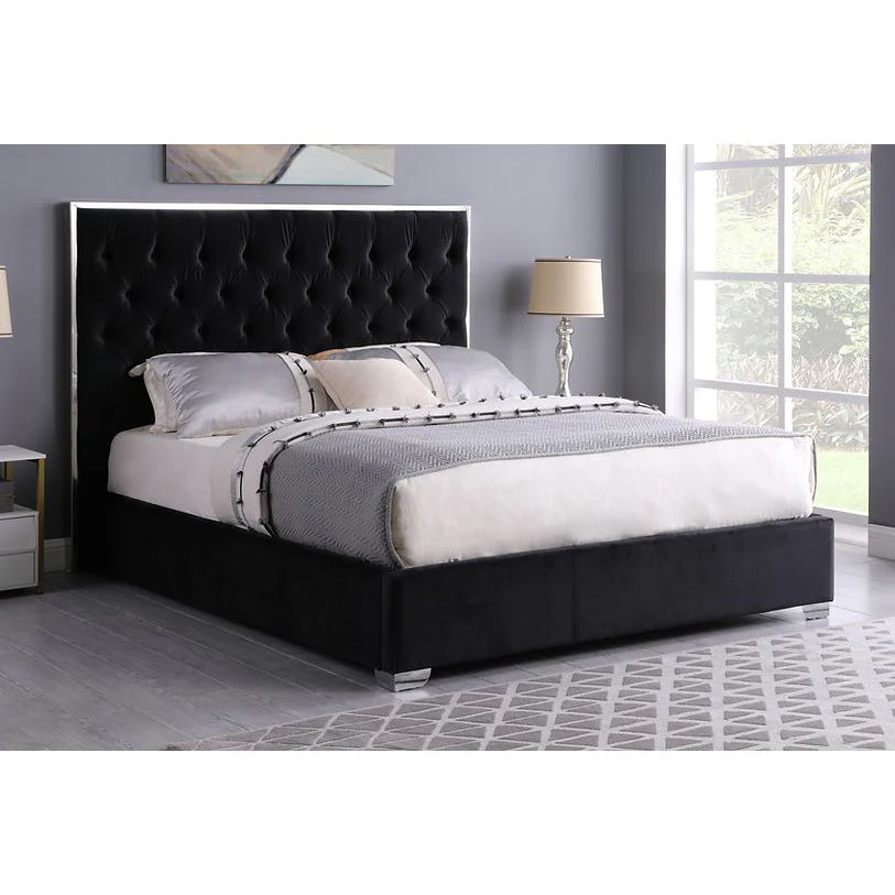 Queen Platform Bed Frame B600 Rose [Black] 55''H