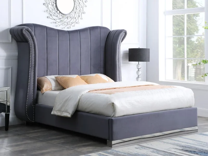 Queen Platform Bed Frame B400 Luna [Gray] 66''H