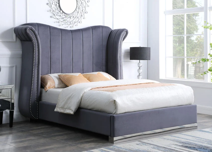 Queen Platform Bed Frame B400 Luna [Gray] 66''H