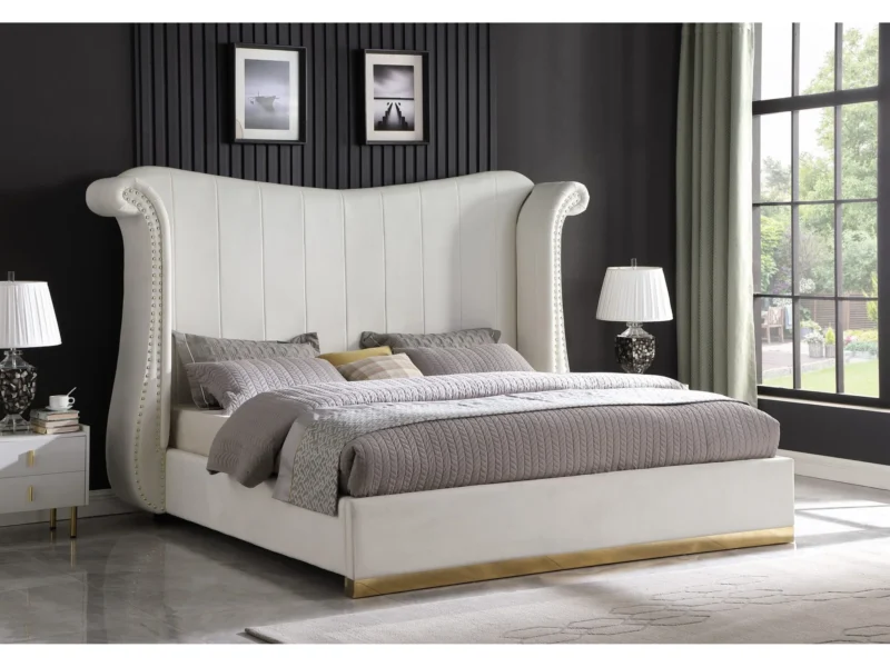 Queen Platform Bed Frame B400 Luna [Cream] 66''H