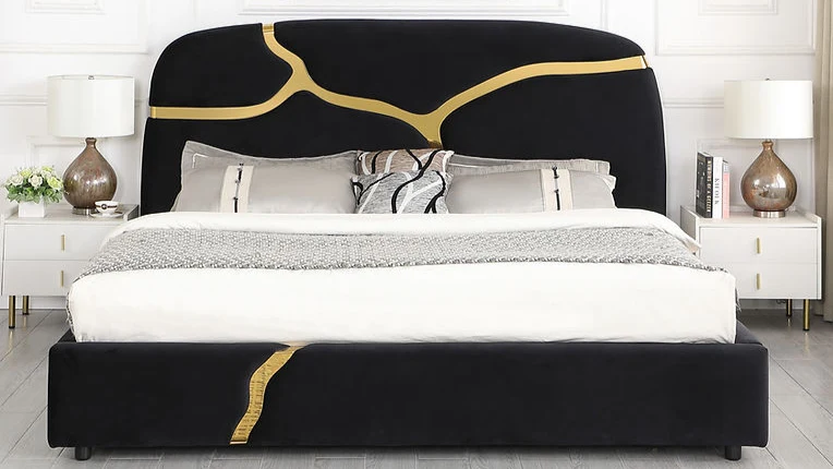 King Platform Bed Frame B838 Milan [Black]